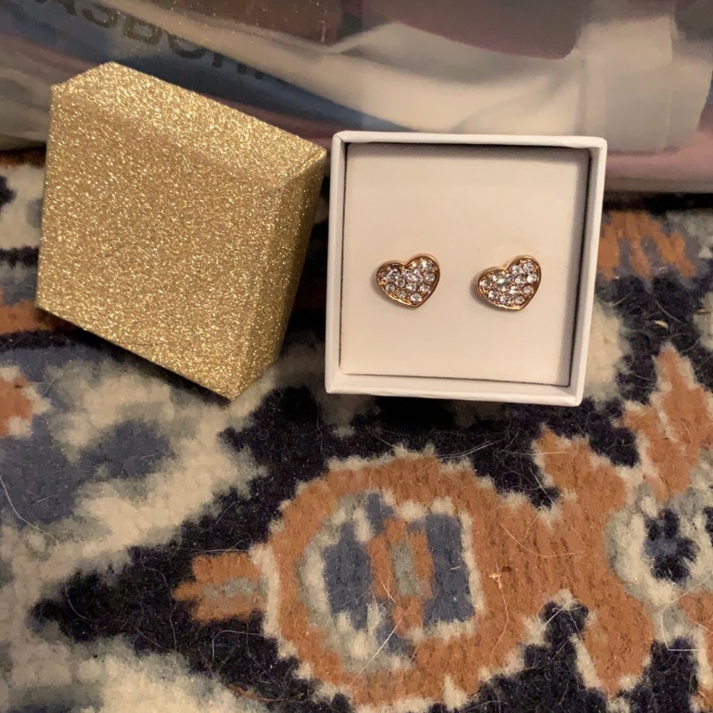 NIB Heart Stud Earrings